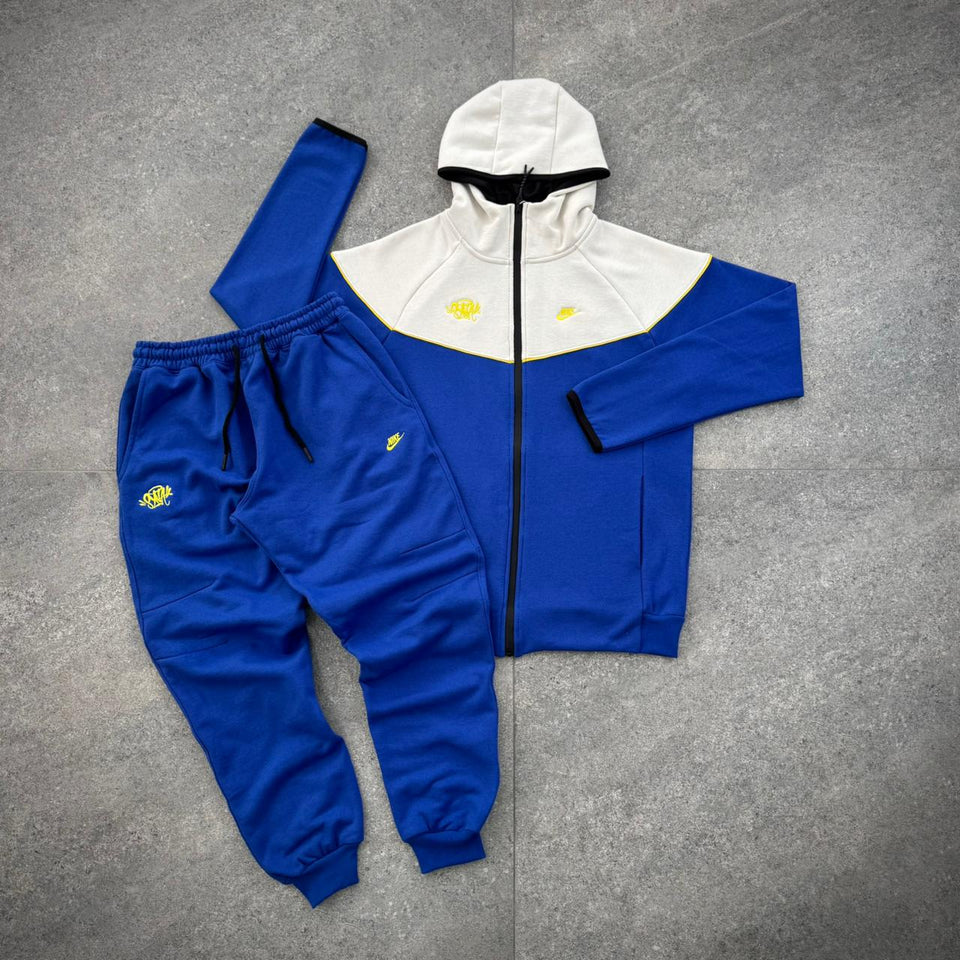 Conjunto Tech Fleece Nike - Azul e Branco